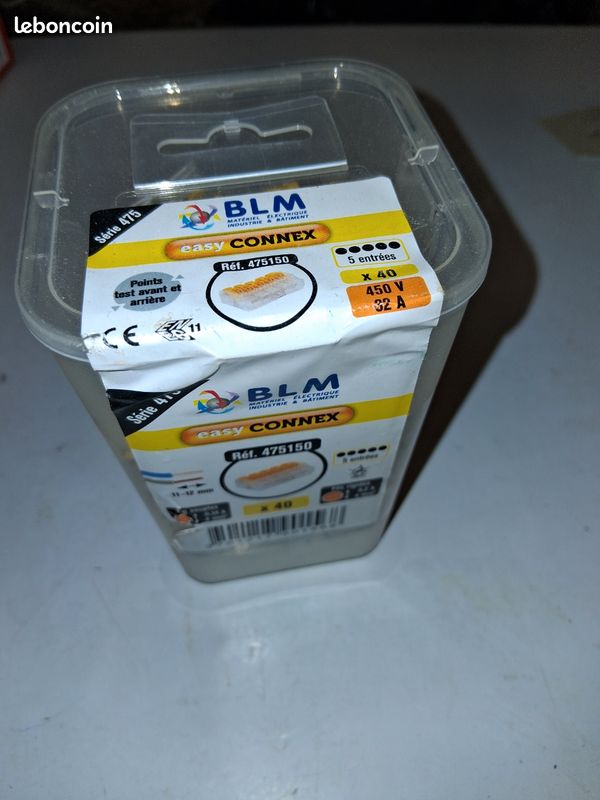Boite de wago,easy connex, l'évier jaune,5 entrées de la marque BLM, RÉFÉRENCE 475150 (image 2)