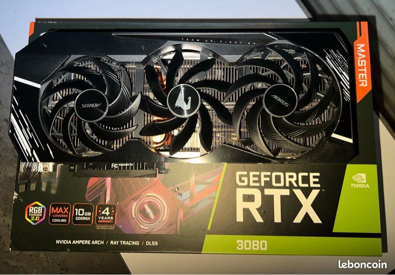 Carte Graphique AORUS RTX 3080 – 10 Go, Occasion, état Fonctionnel
