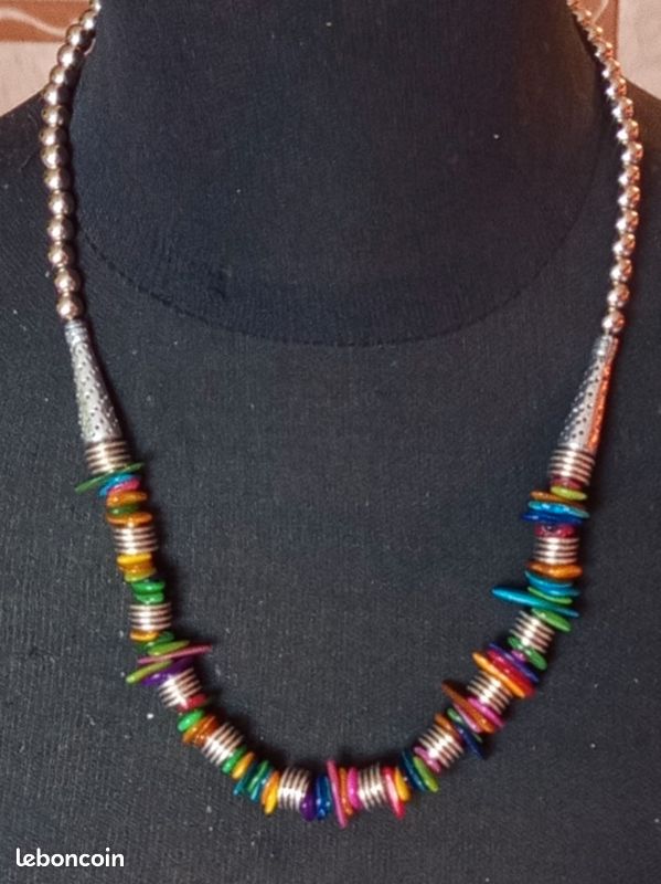 Joli collier multicolor avec chaînette de réglage (image 2)