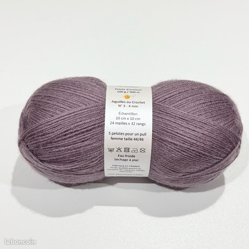 Lot De 10 Pelotes De Laine 50% Mohair - Fabriqué En France - Pour Tricot Et Crochet