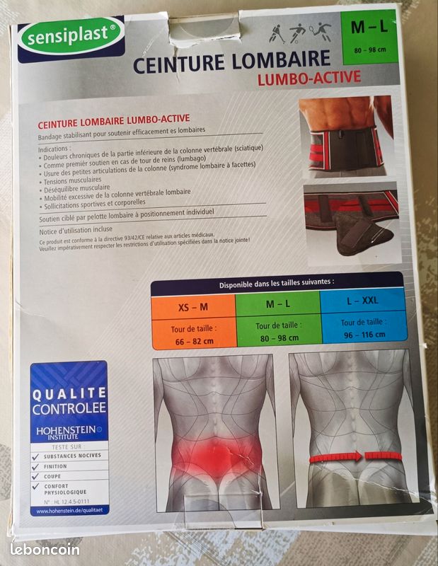 Ceinture lombaire neuve taille M/L Matériel médical
