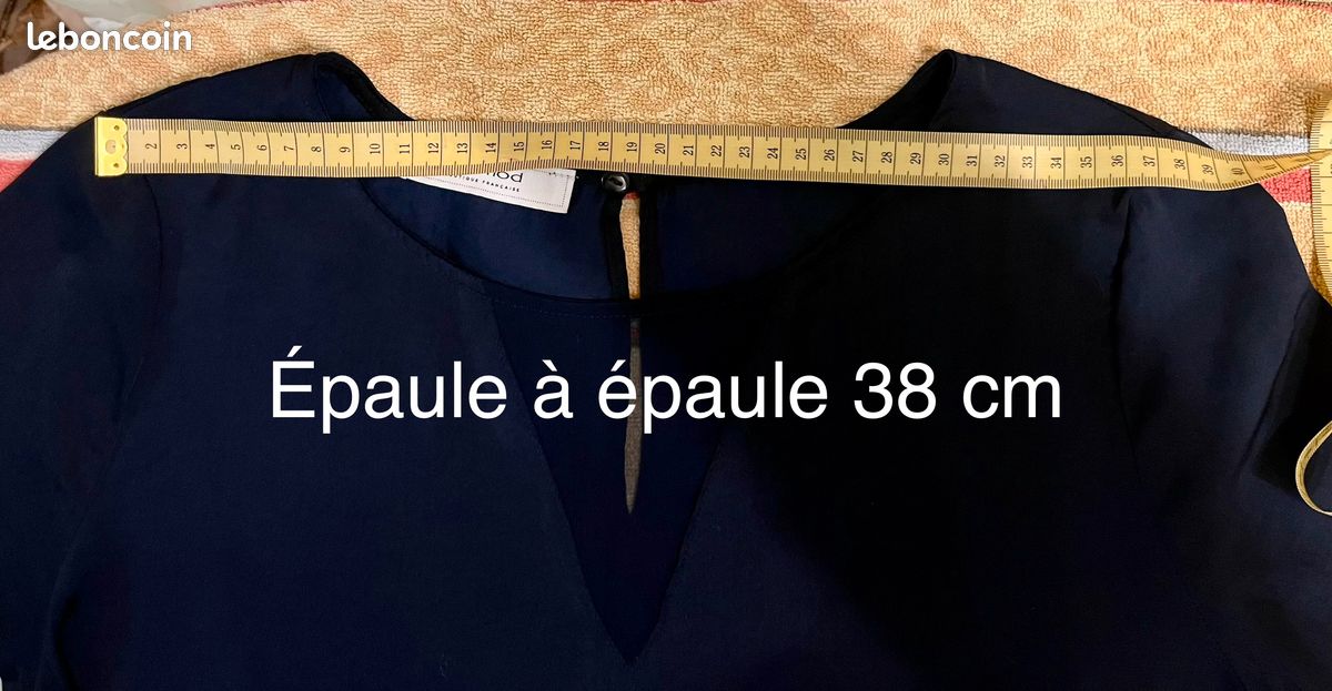 Blouse femme bleu nuit effet soie (image 8)