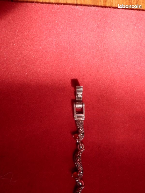 Bracelet Ancien En Argent Massif - Modèle Caroline - Poids 37,3 G - Occasion