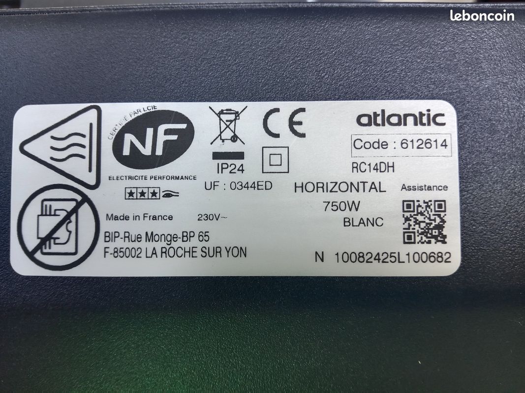 Radiateur Atlantic 750w détecteur de présence (image 3)