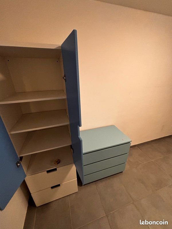 Commode bleue 3 étagères (image 2)
