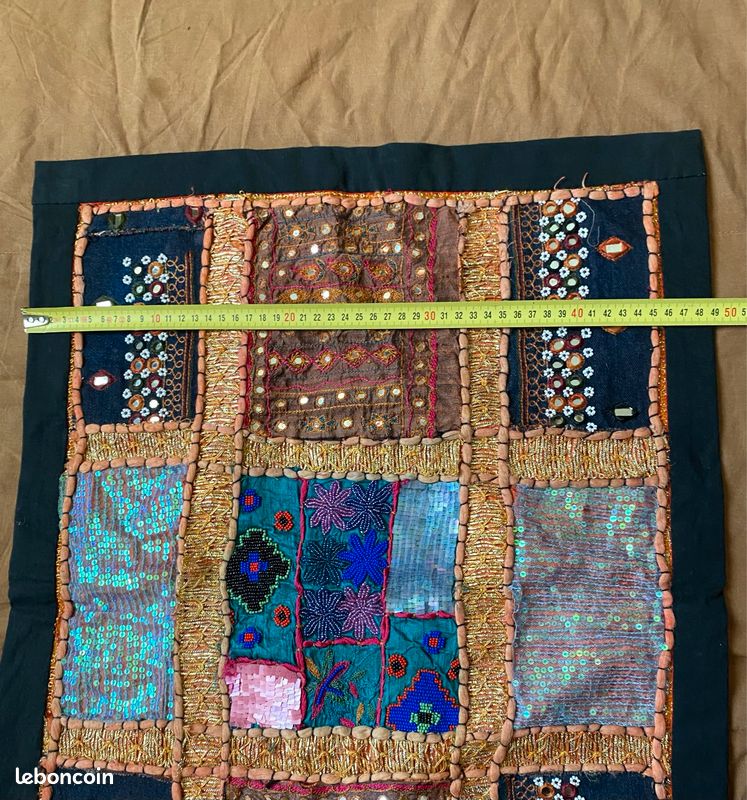 Tapisserie Murale Indienne Patchwork Artisanal (image 7)