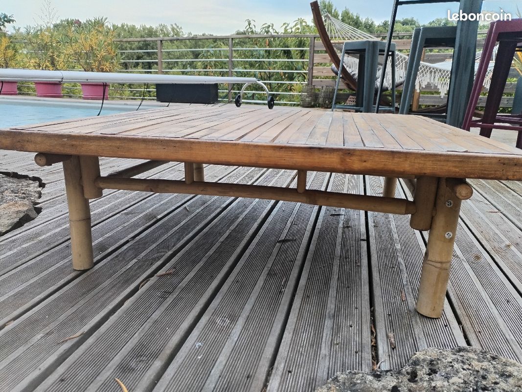 Table basse extérieure ou intérieure bambou (image 7)