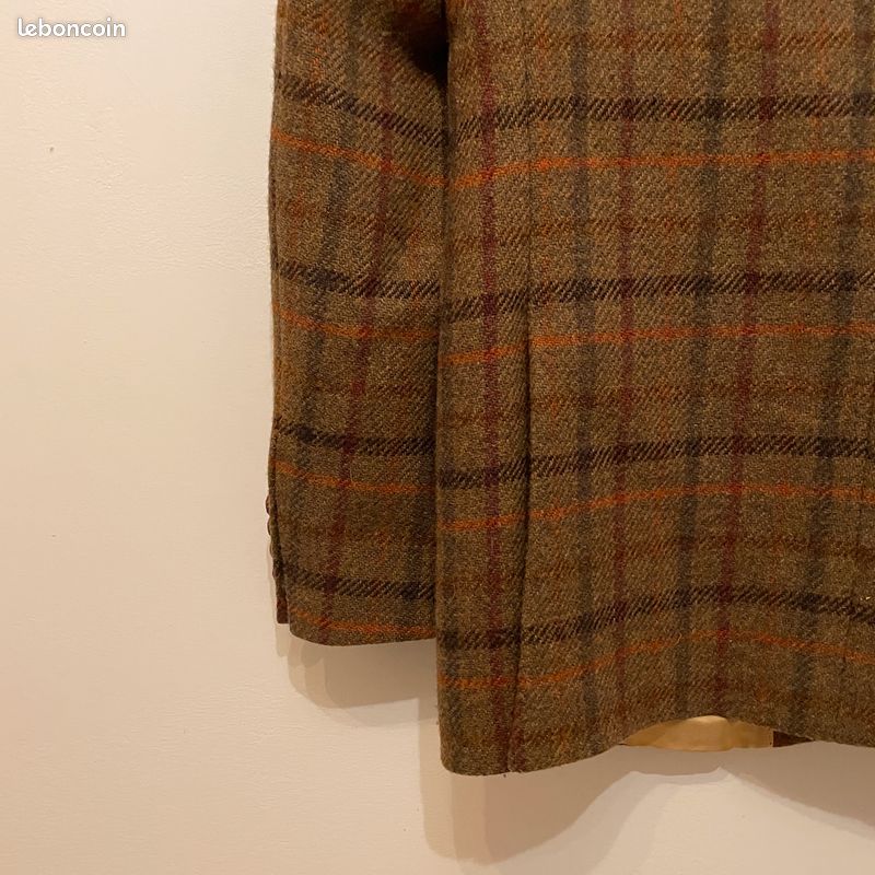 Sublime Veste en Harris Tweed vintage à carreaux Tartan - Pure laine tissée main - Taille 50 (image 12)