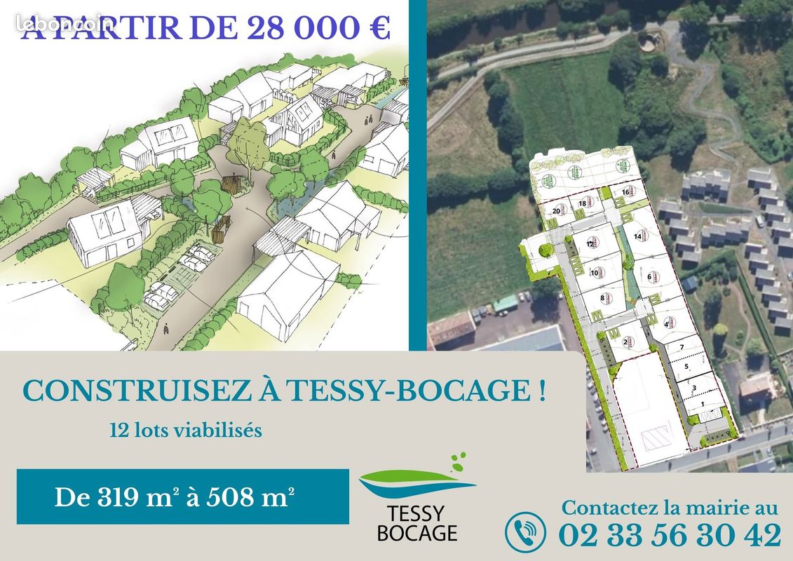 Terrain constructible · à Tessy-Bocage · 28 000 €