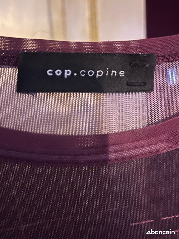 T-shirt Manches Longues Occasion Cop.Copine Dashan - Noir Taille 38 - 30% Coton