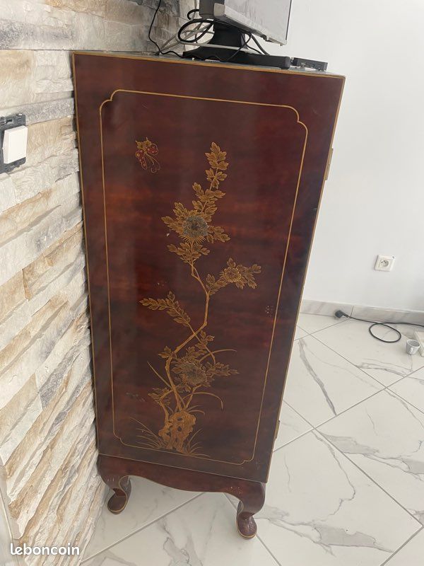 Meuble Buffet bois laqué style asiatique (image 3)