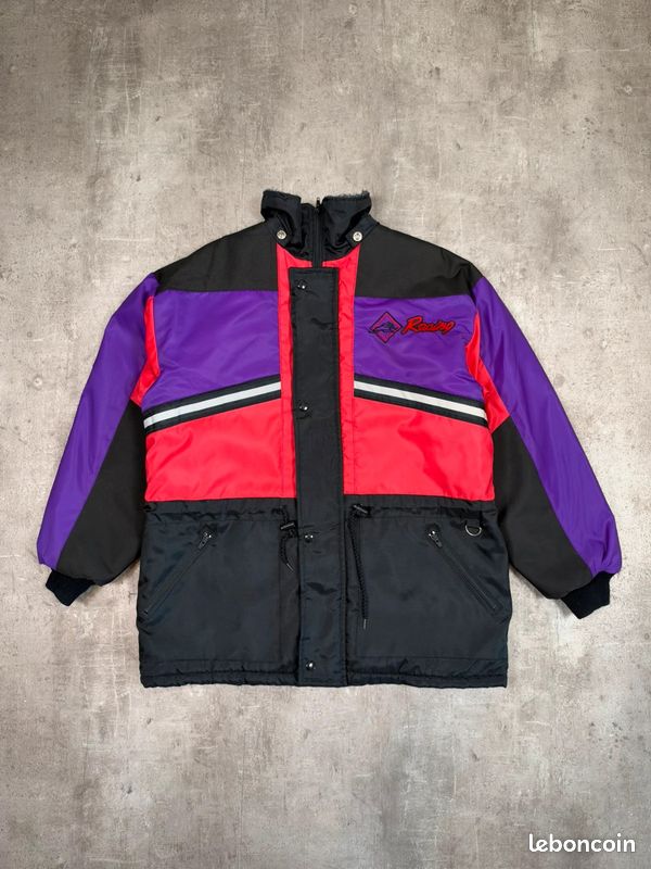 Manteau de ski-snowboard Durasuit racing vintage colorblock violet rouge taille S homme logo brodé (image 1)