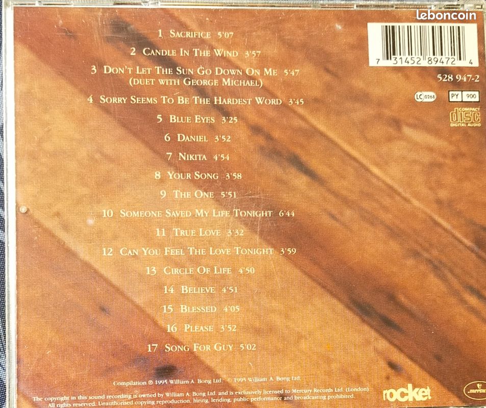 CD - Elton John - Love Songs - 1995 (image 2)