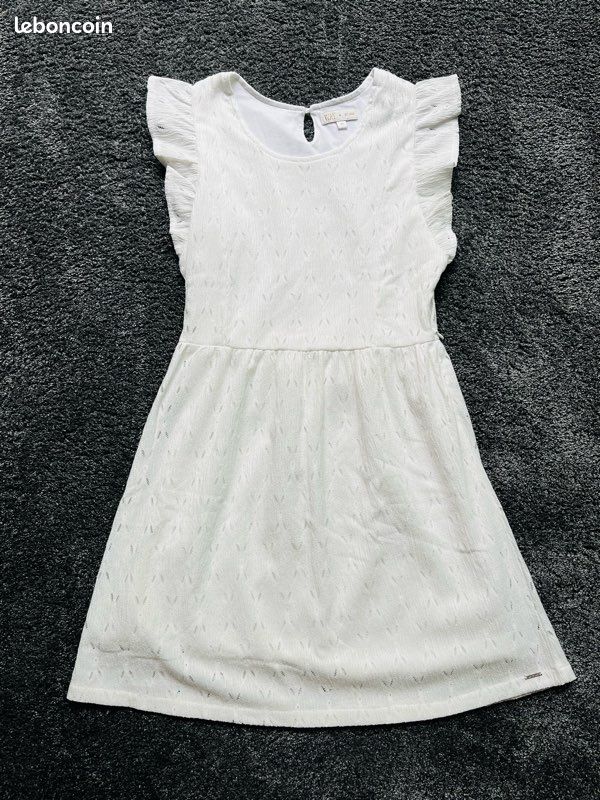 Robe fille courte dentelle blanche IKKS 12 ans XS Vêtements