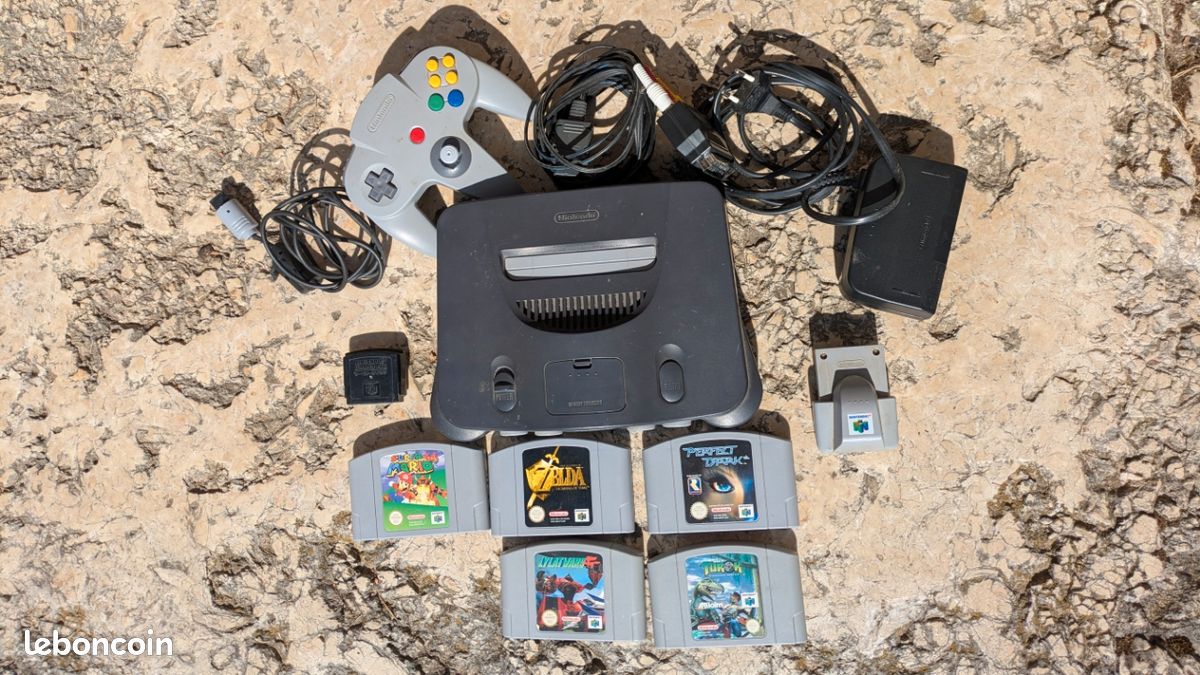 Nintendo 64 N64 + 5 jeux + Expansion Pak + Rumble Pak – lot complet (image 1)