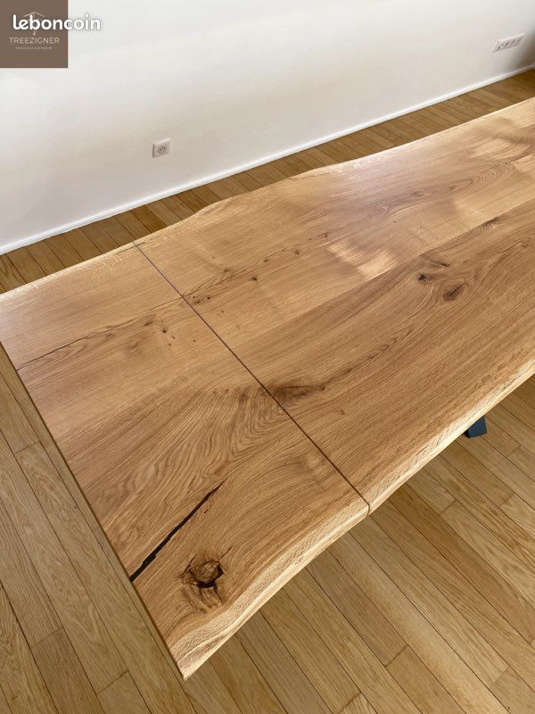 Table à Rallonges Bois Massif Métal Industriel Sur Mesure (image 5)