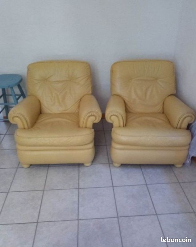Fauteuils canapé cuir (image 2)