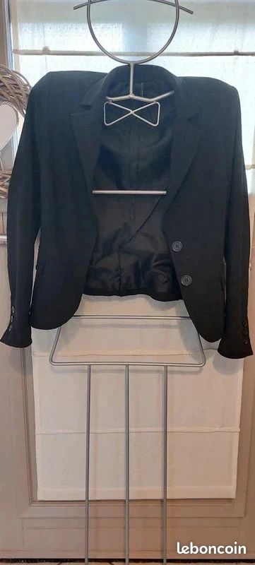 Veste Longue Naf-Naf Taille 1 - Style Trench, Noir, Coton, Occasion TBE