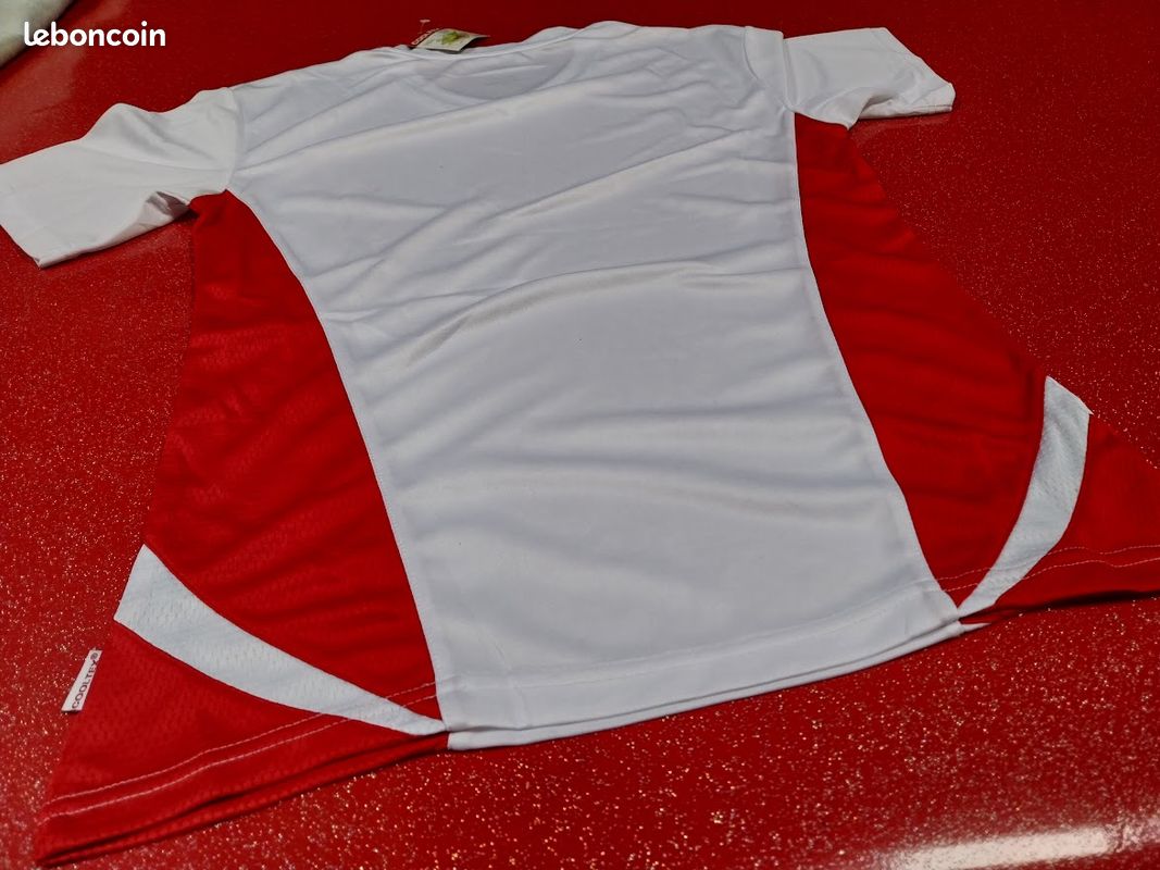 Tee shirt col V bicolore blanc rouge marque Gamegear taille L POLYESTER (image 2)