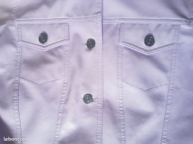 ( Auxerre ) BLOUSON NEUF Simili Cuir / Couleur Lilas / Taille 38