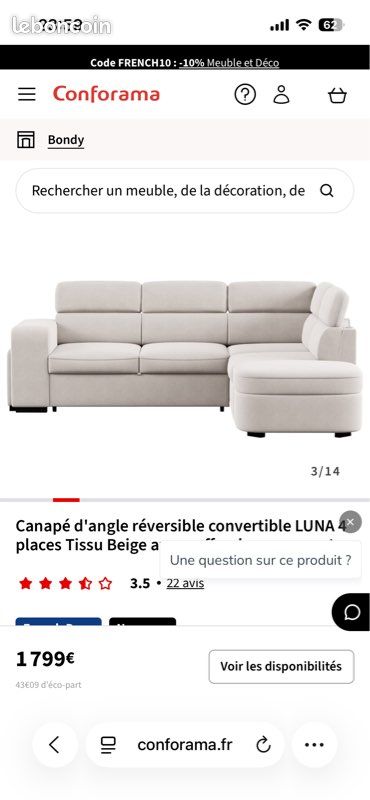 Canapé d’angle Luna (image 1)