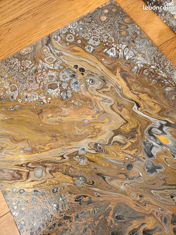 Triptyque fluid art/ pouring painting (image 4)