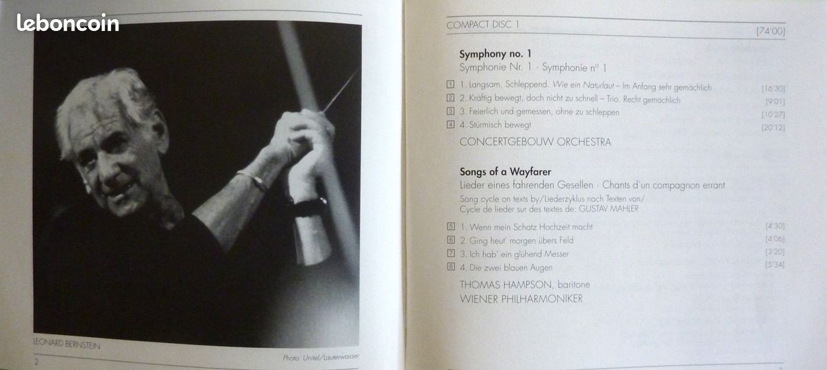 Coffret 16 CD : Intégrale des symphonies et lieder pour orchestre de Gustav MAHLER par Leonard BERNSTEIN / DEUTSCHE GRAMMOPHON / Musique classique (image 18)