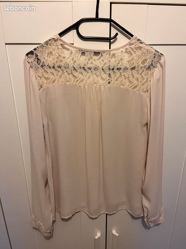 Chemise écrue dentelle Zara (image 2)
