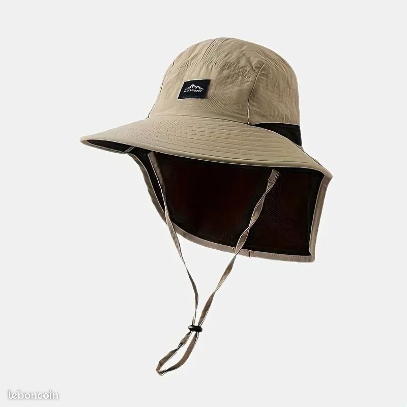 Chapeau De Pêcheur EXFEA Protection Solaire Pliable - Noir - Taille 56-58cm