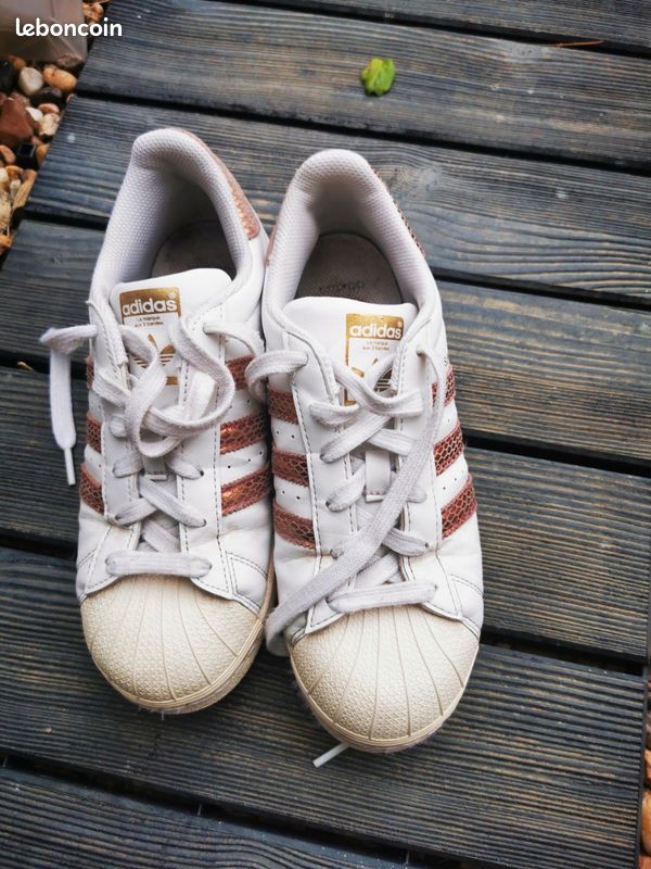 Gold Stripes Adidas Superstar Rose Gold 38 Superstar White With