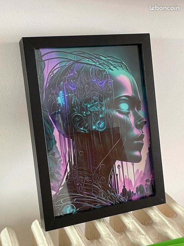 Print portrait femme futuriste connecté (image 3)