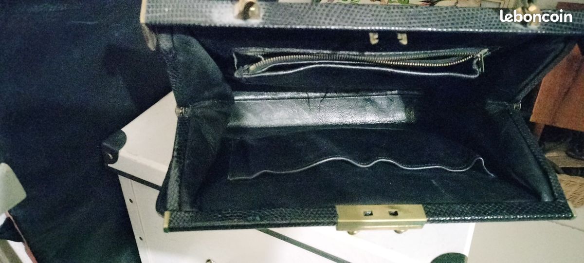 Ancien sac a main en cuir (image 3)
