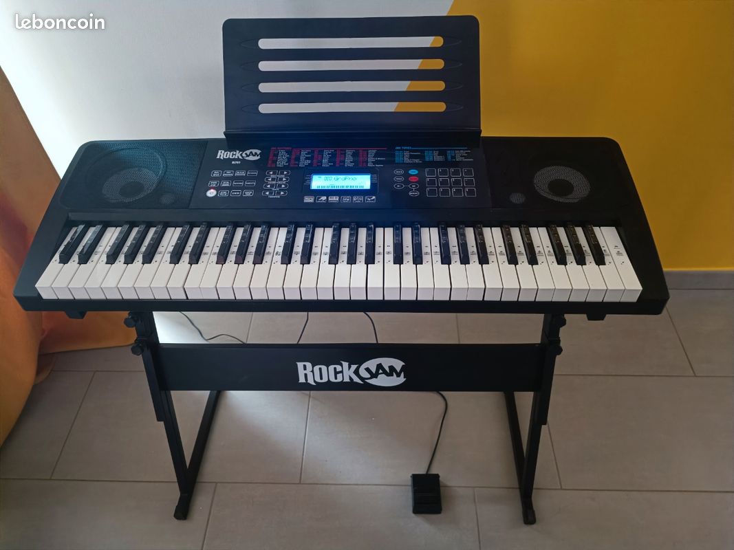 Clavier électronique RockJam RJ761 – 61 touches + support + siège + pédale (image 2)