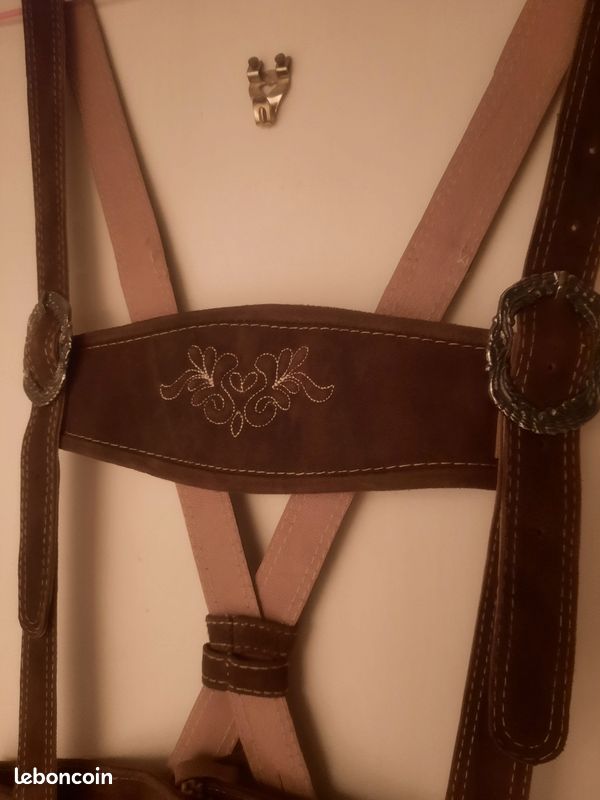 Pantalon Traditionnel Bavarois Fabian Cuir De Chèvre Avec Ceinture - Tailles 46-64