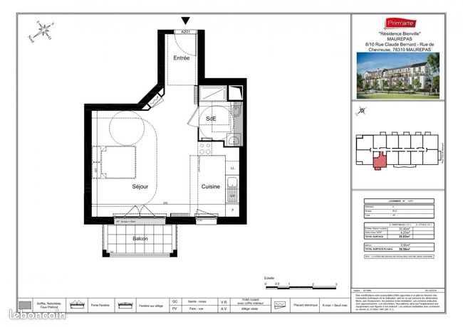 Appartement a louer maurepas - 1 pièce(s) - 35 m2 - Surfyn
