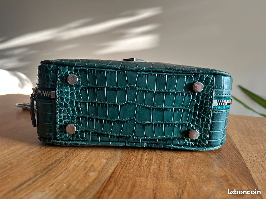 Sac The Kooples en cuir vert imitation croco Accessoires Bagagerie