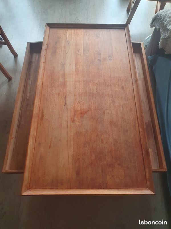 Table basse en Teck 2 tiroirs : Négociation possible (image 4)