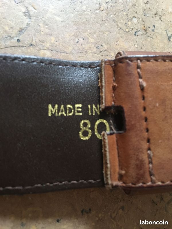 Ceinture cuir velour marron taille 80 (image 3)