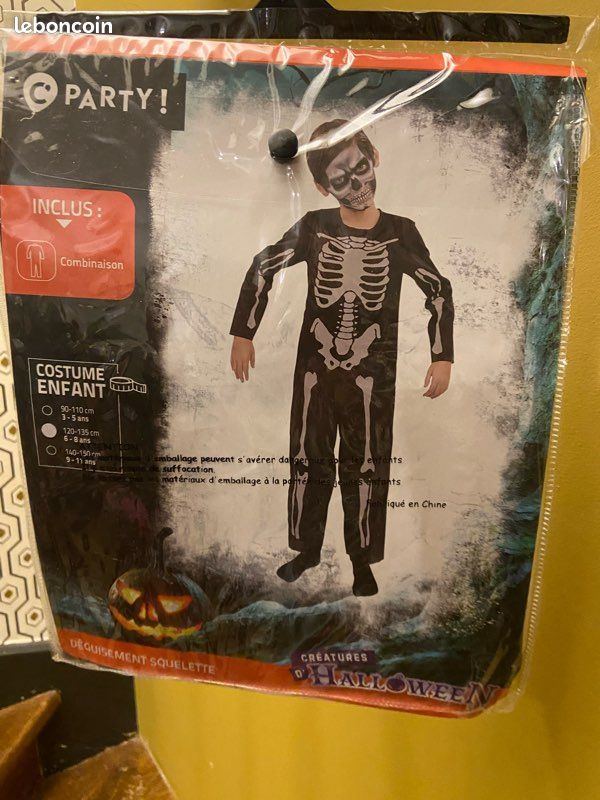 Déguisement carnaval/halloween squelette 6-8 ans (image 2)