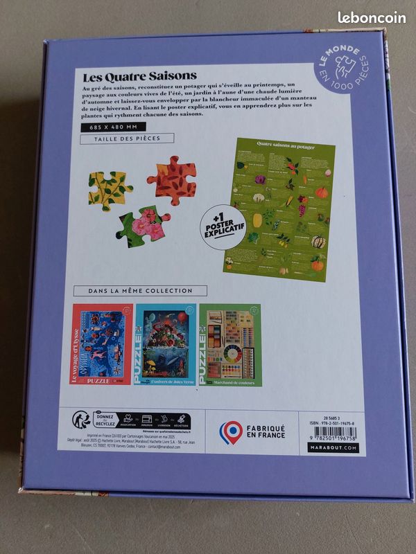 Ravensburger – Puzzle 1000 Pièces 'Les Quatre Saisons' – 70x50 Cm, Soft-Click, Poster Inclus – Dès 14 Ans