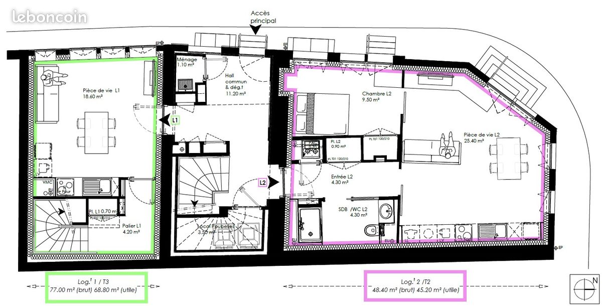 Appartement 2 pièces 46 m² · à Joinville · 46 m² · 385 €/mois