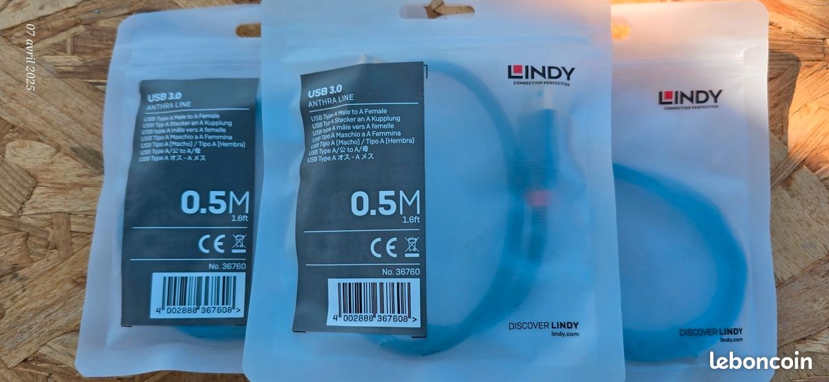 Lindy 36760 Rallonge USB 3.0 Type A 0.5 M (image 1)