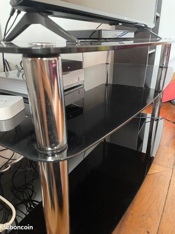 URGENT - Meuble TV noir en verre (image 2)