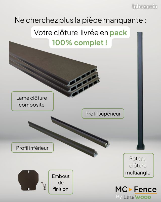Villeurbanne >>Clôture composite MCFENCE esthétique et solide 🔥 Villeurbanne (image 2)