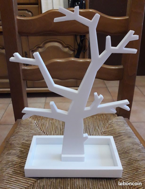 Arbre à bijoux/Porte-bijoux en plastique blanc pour femme ou enfant neuf (image 1)