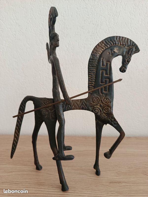 SCULPTURE TÊTE DE cheval couple statue jardin figure rouille fer style antique EUR 173,90