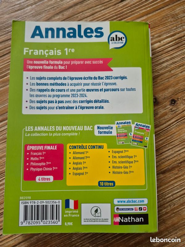 Annales bac de Français 2024 (image 2)