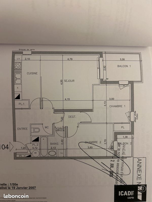 Appartement 3 pièces 65 m² · à Rennes · 65 m² · 1 040 €