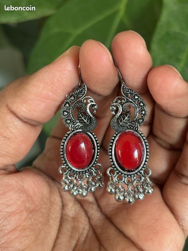 Boucles D'oreilles Pierre De Lune Petit Modèle Forme Ovale Montage Argent 925