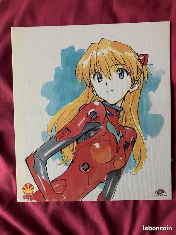 Evangelion shikishi Asuka RARE Sadamoto Gainax Nadia japan expo 2008 ...